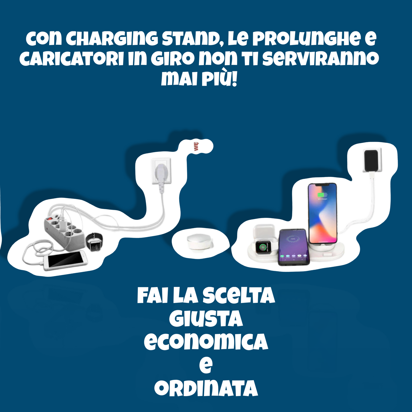 Charging Stand ricarica veloce wireless 8 in 1 IOS/ANDROID